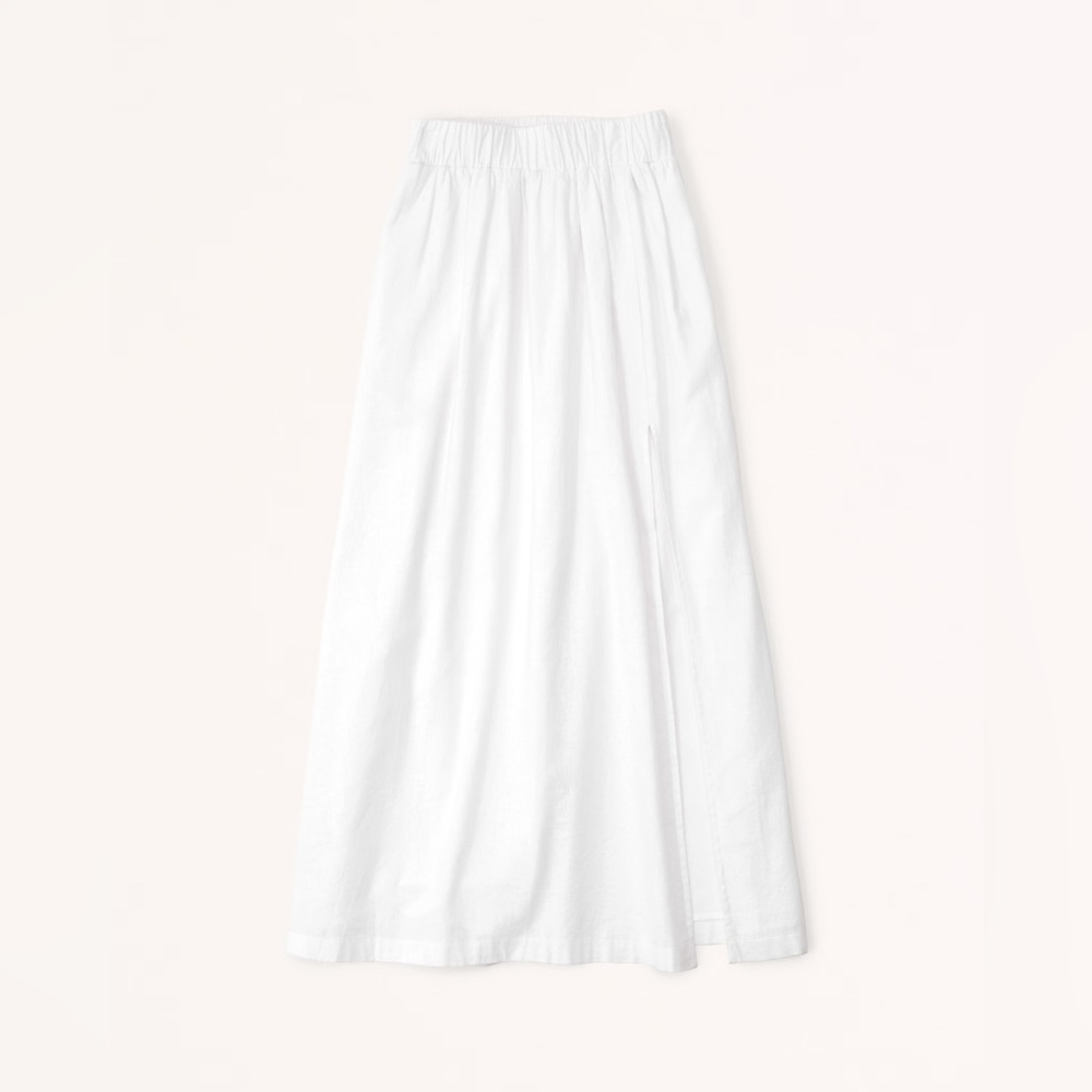 Abercrombie & Fitch Linen Blend high-slit maxi skirt